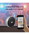 Bærbar Bluetooth høyttaler med krok - TWS, 800mAh batteri, innebygd mikrofon, grå