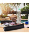 Bærbar Bluetooth høyttaler med stoffdesign - 2x3W, sort, FM radio, USB/TF, TWS, oppladbar, 39,4cm lang