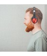 Bluetooth trådløse hodetelefoner, rød - Opptil 12 timers spilletid, 500mAh batteri, inkl. veske