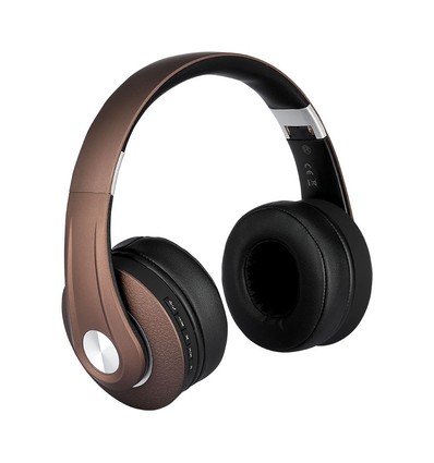 Trådløse Bluetooth-hodetelefoner med justerbar bøyle - 12 timers spilletid, brun