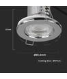 5W Ø8,15cm LED downlight - Brannhemmende, Samsung LED chip, IP65, dimbar, Hull: Ø5,7 cm, Mål: Ø8,15 cm