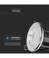 5W Ø8,15cm LED downlight - Brannhemmende, Samsung LED chip, IP65, dimbar, Hull: Ø5,7 cm, Mål: Ø8,15 cm