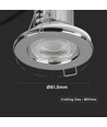 5W Ø8,15cm LED downlight - Brannhemmende, Samsung LED chip, IP65, dimbar, Hull: Ø5,7 cm, Mål: Ø8,15 cm
