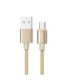 MicroUSB 1m stoffkabel - Gull, microUSB til USB-A