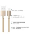 MicroUSB 1m stoffkabel - Gull, microUSB til USB-A
