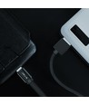 MicroUSB-kabel 1m svart - Bomullsstoff, MicroUSB til USB-A