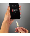 1m Type-C USB kabel i gull - Ruby Series, bomullsflettet, USB-C til USB-A