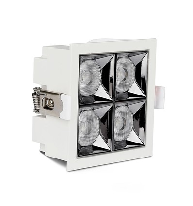 16W Samsung Chip LED downlight - Firkantet, RA90, Hull: 8,5 x 8,5 cm, Mål: 9,3 x 9,3 cm