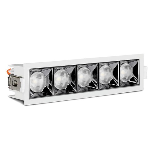 20W LED downlight med Samsung chip, RA90 - 12°, 5700K, Hull: 20x4,5 cm, Mål: 20,7x5,4 cm