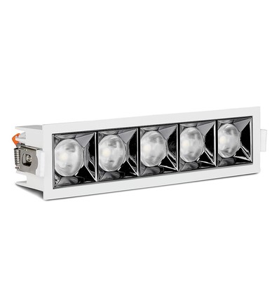 20W LED downlight med Samsung chip, RA90 - 12°, 5700K, Hull: 20x4,5 cm, Mål: 20,7x5,4 cm