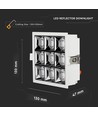 36W kvadratisk LED panel for innbygging med Samsung chip - 2880lm, RA90, 12°, hull: 120x120mm, 5700K