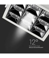 36W kvadratisk LED panel for innbygging med Samsung chip - 2880lm, RA90, 12°, hull: 120x120mm, 5700K