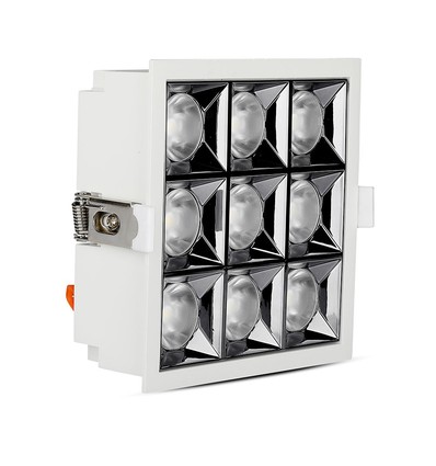 36W Samsung LED panel for innbygging, RA90 - Kvadratisk, 2880lm, Hull: 120x120mm, Reflector SMD Downlight
