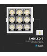 36W Samsung LED panel for innbygging, RA90 - Kvadratisk, 2880lm, Hull: 120x120mm, Reflector SMD Downlight