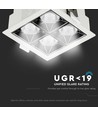 16W kvadratisk LED downlight - Samsung LED chip, 38°, hvit kant, kald hvit