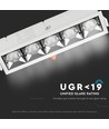 20W rektangulært LED downlight, RA90 - Samsung LED chip, hvit, hull: 200x45 mm, 5700K