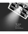 36W Firkantet LED innfellingspanel, Samsung chip - RA90, 2880lm, Hull: 120x120mm, 38 grader