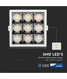 36W Firkantet LED innfellingspanel, Samsung chip - RA90, 2880lm, Hull: 120x120mm, 38 grader