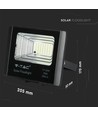 25W Solara LED lyskaster med solcelle - 550lm, IP65, sort, inkl. fjernkontroll og solcellepanel