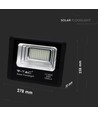 20W solcelle LED lyskaster - 1650lm, IP65, 6000K, sort, inkl. solcellepanel og fjernkontroll