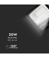 20W solcelle LED lyskaster - 1650lm, IP65, 6000K, sort, inkl. solcellepanel og fjernkontroll