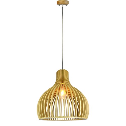 Ø35cm Trependel med krom detaljer - E27 fatning, rund, H45cm, dekorativ taklampe