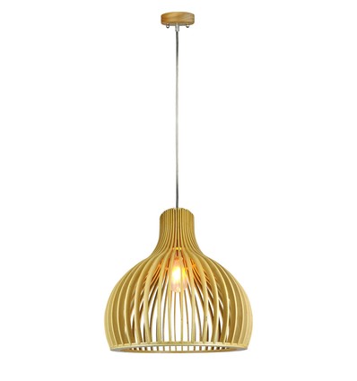 Ø35cm Trependel med krom detaljer - E27 fatning, rund, H45cm, dekorativ taklampe