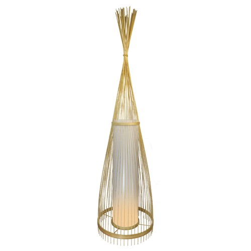 Tre gulvlampe med rotting skjerm, E27 - Ø40cm, høyde 100cm, IP20, uten lyskilde