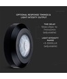 360° PIR infrarød taksensor - Sort, påbygging, max 200W LED, IP20, rekkevidde 8m