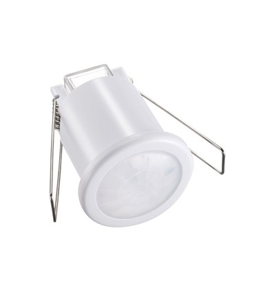 PIR taksensor for innbygging, 360° - Hvit, 400W LED, 8m rekkevidde, IP20
