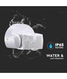 Infrarød bevegelsessensor, hvit - IP65, 180°/360°, max 600W LED, rekkevidde 12m, utendørs/innendørs