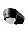 Sensor for hushjørne, svart, bevegelsessensor - justerbar, hjørnemontering, IP65 (maks:600W LED)