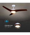 35W LED Takvifte - RF Kontroll, 3 Vinger, DC Motor, Brun