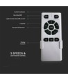 35W LED Takvifte - RF Kontroll, 3 Vinger, DC Motor, Brun