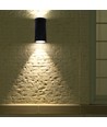 GU10 betong vegglampe med opp/ned lys - Rund, mørkegrå, IP20 innendørs, uten lyskilde