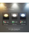 20W LED taklampe - Samsung LED chip, 3-i-1 CCT, IP65 vanntett, bulkhead
