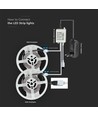 10m (2x5m) RGB strip sett - inkl. fjernkontroll og strømforsyning, 4,8W/m, IP20