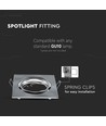 GU10 innfellingsspot, firkantet - Satin nikkel, IP20, 2-pak