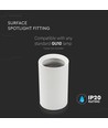 GU10 påbygningsspot - Rund, hvit, aluminium, IP20 innendørs, Ø6cm