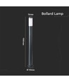 V-Tac Grå hage lampe, rustfritt - 110 cm, IP44 utendørs, E27 sokkel, uten lyskilde