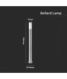 110cm hagelampe med PIR sensor - Rustfritt stål, E27 sokkel, IP44 utendørs, satin nikkel finish