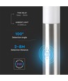 60cm E27 hagelampe med sensor og 2 uttak - IP44, rustfritt stål