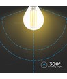 E14 6W LED kronepære - P45, filament, klart glass