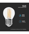 E27 6W LED kronepære - G45, filament, klart glass, 133lm/W, erstatter 60W