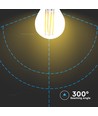 E27 6W LED kronepære - G45, filament, klart glass, 133lm/W, erstatter 60W