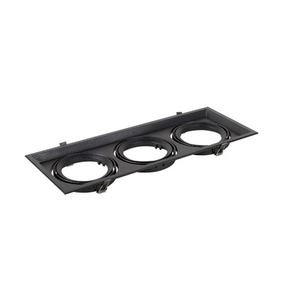 Tredobbelt AR111 innbyggingsspot - Sort, aluminium, 47,5x17,4 cm, uten lyskilde