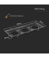 Tredobbelt AR111 innbyggingsspot - Sort, aluminium, 47,5x17,4 cm, uten lyskilde