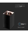 GU10 påbygningsspot, kvadratisk - Sort og rose gull, aluminium, IP20, uten lyskilde