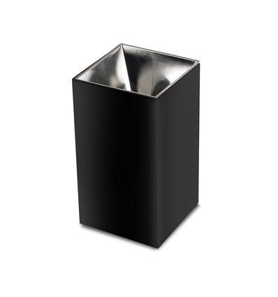 GU10 kvadratisk påbygningsspot - Sort/krom, aluminium, IP20, uten lyskilde