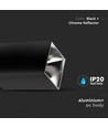 GU10 kvadratisk påbygningsspot - Sort/krom, aluminium, IP20, uten lyskilde